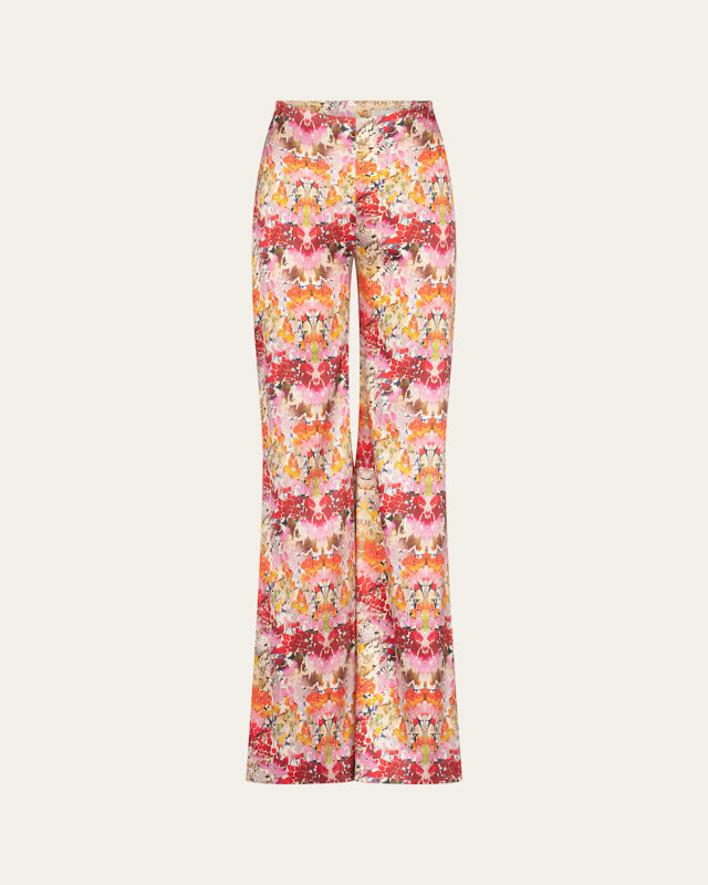 Andie Abstract Wide Leg Silk Pants